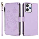 For Redmi 12 4G / 5G / Note 12R Butterfly Love Flower Multi-card Zipper Wallet Leather Phone Case(Light Purple) - 2
