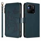 For Redmi 10A / Redmi 9C Butterfly Love Flower Multi-card Zipper Wallet Leather Phone Case(Dark Green) - 2