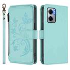 For Redmi 10 5G / Redmi 11 Prime 5G Butterfly Love Flower Multi-card Zipper Wallet Leather Phone Case(Mint Green) - 2