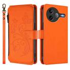 For Xiaomi Poco F7 Ultra / Redmi K80 Pro Butterfly Love Flower Multi-card Zipper Wallet Leather Phone Case(Orange) - 2