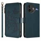 For Xiaomi Poco F7 Ultra / Redmi K80 Pro Butterfly Love Flower Multi-card Zipper Wallet Leather Phone Case(Dark Green) - 2