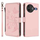 For Xiaomi Poco F7 Ultra / Redmi K80 Pro Butterfly Love Flower Multi-card Zipper Wallet Leather Phone Case(Pink) - 2
