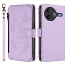For Xiaomi Poco F7 Ultra / Redmi K80 Pro Butterfly Love Flower Multi-card Zipper Wallet Leather Phone Case(Light Purple) - 2