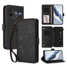 For Xiaomi Poco F7 Pro / Redmi K80 Butterfly Love Flower Multi-card Zipper Wallet Leather Phone Case(Black) - 1