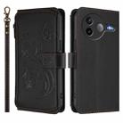 For Xiaomi Poco F7 Pro / Redmi K80 Butterfly Love Flower Multi-card Zipper Wallet Leather Phone Case(Black) - 2