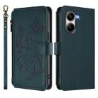 For Xiaomi Poco X7 Pro Butterfly Love Flower Multi-card Zipper Wallet Leather Phone Case(Dark Green) - 2