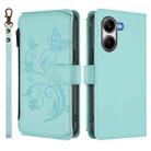 For Xiaomi Poco X7 Pro Butterfly Love Flower Multi-card Zipper Wallet Leather Phone Case(Mint Green) - 2
