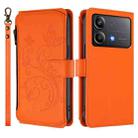 For Xiaomi Poco X6 Neo Butterfly Love Flower Multi-card Zipper Wallet Leather Phone Case(Orange) - 2