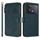 For Xiaomi Poco X6 Neo Butterfly Love Flower Multi-card Zipper Wallet Leather Phone Case(Dark Green) - 2