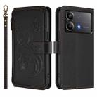 For Xiaomi Poco X6 Neo Butterfly Love Flower Multi-card Zipper Wallet Leather Phone Case(Black) - 2
