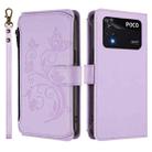 For Xiaomi Poco M4 Pro 4G Butterfly Love Flower Multi-card Zipper Wallet Leather Phone Case(Light Purple) - 2