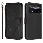 For Xiaomi Poco X4 Pro 5G Butterfly Love Flower Multi-card Zipper Wallet Leather Phone Case(Black) - 2