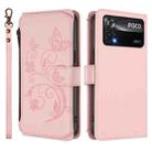 For Xiaomi Poco X4 Pro 5G Butterfly Love Flower Multi-card Zipper Wallet Leather Phone Case(Pink) - 2