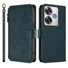 For Xiaomi Poco F6 Butterfly Love Flower Multi-card Zipper Wallet Leather Phone Case(Dark Green) - 2