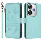 For Xiaomi Poco F6 Butterfly Love Flower Multi-card Zipper Wallet Leather Phone Case(Mint Green) - 2