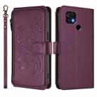 For Xiaomi Poco C40 / Redmi 10C Butterfly Love Flower Multi-card Zipper Wallet Leather Phone Case(Dark Purple) - 2