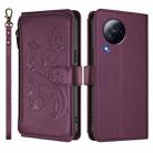 For Xiaomi Civi 3 Butterfly Love Flower Multi-card Zipper Wallet Leather Phone Case(Dark Purple) - 2