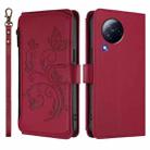For Xiaomi Civi 3 Butterfly Love Flower Multi-card Zipper Wallet Leather Phone Case(Wine Red) - 2
