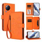 For Xiaomi Civi 3 Butterfly Love Flower Multi-card Zipper Wallet Leather Phone Case(Orange) - 1