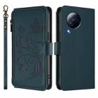 For Xiaomi Civi 3 Butterfly Love Flower Multi-card Zipper Wallet Leather Phone Case(Dark Green) - 2