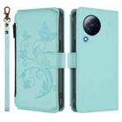 For Xiaomi Civi 3 Butterfly Love Flower Multi-card Zipper Wallet Leather Phone Case(Mint Green) - 2