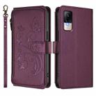 For Xiaomi Civi 1S Butterfly Love Flower Multi-card Zipper Wallet Leather Phone Case(Dark Purple) - 2