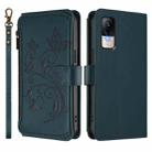 For Xiaomi Civi 1S Butterfly Love Flower Multi-card Zipper Wallet Leather Phone Case(Dark Green) - 2