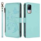 For Xiaomi Civi 1S Butterfly Love Flower Multi-card Zipper Wallet Leather Phone Case(Mint Green) - 2