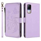 For Xiaomi Civi 1S Butterfly Love Flower Multi-card Zipper Wallet Leather Phone Case(Light Purple) - 2