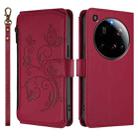 For Xiaomi 15 Ultra Butterfly Love Flower Multi-card Zipper Wallet Leather Phone Case(Wine Red) - 2