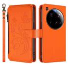 For Xiaomi 15 Ultra Butterfly Love Flower Multi-card Zipper Wallet Leather Phone Case(Orange) - 2
