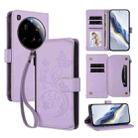 For Xiaomi 15 Ultra Butterfly Love Flower Multi-card Zipper Wallet Leather Phone Case(Light Purple) - 1