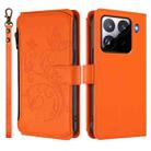 For Xiaomi 15 Pro Butterfly Love Flower Multi-card Zipper Wallet Leather Phone Case(Orange) - 2