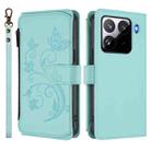 For Xiaomi 15 Pro Butterfly Love Flower Multi-card Zipper Wallet Leather Phone Case(Mint Green) - 2