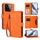 For Xiaomi 15 Butterfly Love Flower Multi-card Zipper Wallet Leather Phone Case(Orange) - 1