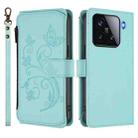 For Xiaomi 15 Butterfly Love Flower Multi-card Zipper Wallet Leather Phone Case(Mint Green) - 2