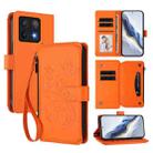 For Xiaomi 14T Butterfly Love Flower Multi-card Zipper Wallet Leather Phone Case(Orange) - 1
