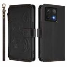 For Xiaomi 14T Butterfly Love Flower Multi-card Zipper Wallet Leather Phone Case(Black) - 2