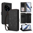 For Xiaomi 14 Ultra Butterfly Love Flower Multi-card Zipper Wallet Leather Phone Case(Black) - 1