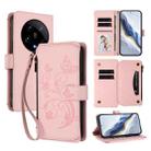 For Xiaomi 14 Ultra Butterfly Love Flower Multi-card Zipper Wallet Leather Phone Case(Pink) - 1