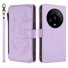 For Xiaomi 14 Ultra Butterfly Love Flower Multi-card Zipper Wallet Leather Phone Case(Light Purple) - 2