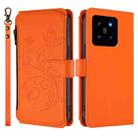 For Xiaomi 14 Butterfly Love Flower Multi-card Zipper Wallet Leather Phone Case(Orange) - 2