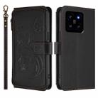 For Xiaomi 14 Butterfly Love Flower Multi-card Zipper Wallet Leather Phone Case(Black) - 2