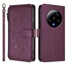 For Xiaomi 13 Ultra Butterfly Love Flower Multi-card Zipper Wallet Leather Phone Case(Dark Purple) - 2