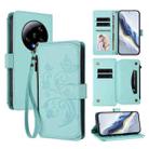 For Xiaomi 13 Ultra Butterfly Love Flower Multi-card Zipper Wallet Leather Phone Case(Mint Green) - 1