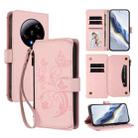 For Xiaomi 13 Ultra Butterfly Love Flower Multi-card Zipper Wallet Leather Phone Case(Pink) - 1