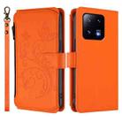 For Xiaomi 13 Pro Butterfly Love Flower Multi-card Zipper Wallet Leather Phone Case(Orange) - 2