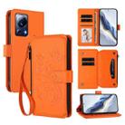 For Xiaomi 13 Lite / Civi 2 Butterfly Love Flower Multi-card Zipper Wallet Leather Phone Case(Orange) - 1