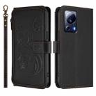 For Xiaomi 13 Lite / Civi 2 Butterfly Love Flower Multi-card Zipper Wallet Leather Phone Case(Black) - 2