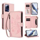 For Xiaomi 13 Lite / Civi 2 Butterfly Love Flower Multi-card Zipper Wallet Leather Phone Case(Pink) - 1
